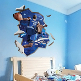 3D仿真立体墙贴卧室客厅电视背景墙贴可移除创意装饰墙贴纸篮球