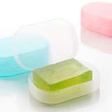 肥皂盒旅行密封带盖便携手工皂盒 创意小巧圆形防漏水日本香皂盒