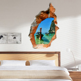 佩格3D立体墙贴酒店3D装饰贴画创意3D透视墙纸卧室浴室创意壁画