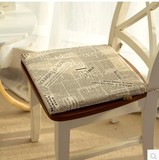 新款英伦风棉麻餐椅垫 坐垫 座垫 椅子垫 海绵垫可拆洗英文字母