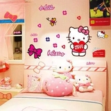 包邮kitty凯蒂猫墙贴纸 卧室儿童房婚房卡通装饰背景墙贴纸画
