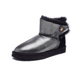 2015冬欧美新款3352金属扣羊皮毛一体雪地靴短筒高筒女靴保暖棉鞋
