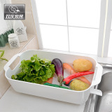 双庆正品特价多功能沥水篮厨房置物架塑料家用防菌蔬菜瓜果收纳盒