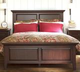 美式水曲柳双人床1.8米实木床胡桃木色简约现代地中海储物1.5米床
