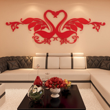 创意水晶亚克力3D立体墙贴画卧室床头背景墙结婚婚房情侣房间装饰