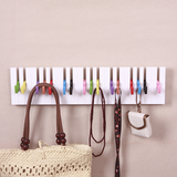 创意钢琴挂钩彩色壁挂挂衣架木质钢琴衣帽架隔板置物架