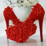 独家【多子多福】婚鞋红色新娘鞋可搭配敬酒服龙凤褂秀禾服的鞋子