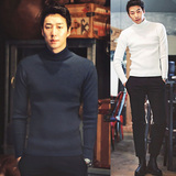 韩国代购男装冬季新款韩版修身青年加厚打底衫潮男士高领长袖T恤