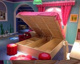 松堡王国青少年儿童家具 收费包安装 高箱床SP-C031 价格包含床头