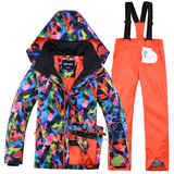 正品Gsou Snow滑雪服 儿童款滑雪衣裤套装 印花涂鸦男童装滑雪服