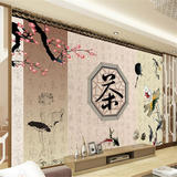 3D中式茶道文化背景壁画大型茶馆装饰画墙纸壁现代无纺布茶艺壁纸