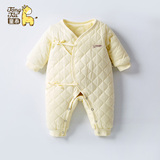 童泰婴儿连体衣冬季加厚新生儿衣服绑带和尚服蝴蝶衣纯棉婴儿棉服