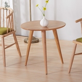 简欧卧室桌子简易木头原木小型小茶几小圆桌椅子组合迷你简约特价