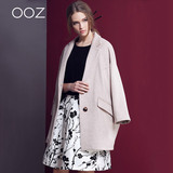 ooz2016春季新款中长款毛呢外套女款修身韩版翻领羊毛呢子大衣潮