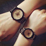 爆款正品韩版钢带情侣手表 罗盘指针男女手表 英伦创意个性时装表