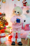 冬季新款粉色毛绒豹纹套装  6分BJD娃娃衣服定制珍妮小布KIKIPOP