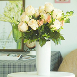 现代简约纯白色直筒陶瓷花瓶高客厅餐桌台面摆件插花花器秒杀特价