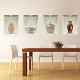 3D立体贴画客厅餐厅墙壁装饰墙贴纸卧室温馨花瓶仿真器皿埃及艺术