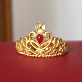 香港代购 pinkbox专柜 新款红心十字皇冠  戒指