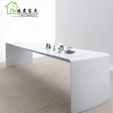 依美长方形餐桌白色亮光现代简约餐桌会议桌书桌可定制