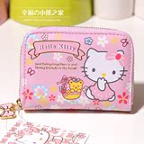 新款hello kitty卡包可爱凯蒂猫小花朵 韩版女士多卡位银行卡包