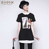 作品ZOPIN2014夏装新款女装 拼接连衣裙 假两件套女连衣裙夏a字裙