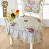 四季餐椅垫欧式椅子垫高档纯色椅子坐垫布艺蕾丝桌椅座垫凳子垫