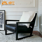 简约现代实木水曲柳单人休闲沙发客厅样品房北欧时尚沙发设计师椅