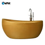 华美嘉 WK-B01 金色珠光板按摩浴缸 椭圆形金元宝浴缸 独立式浴缸