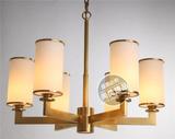 美式乡村纯铜吊灯现代客厅卧室欧式简约玻璃新中式高档全铜吊灯具