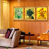 象油画客厅玄关卧室花卉装饰画包邮高档纯手绘梵高-凡高向日葵印