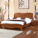 老榆木床双人床1.8米1.5实木床中式全实木床婚厚重款大床实木家具