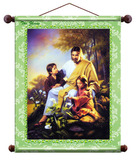 欧式卷轴画挂画文化圣诞装饰画画像圣像肖像圣经耶稣爱小孩