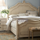 美式乡村实木床 1.8米双人床仿古白欧式做旧复古地中海别墅家具