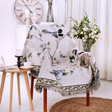 欧式多用万能沙发罩沙发巾纯棉花鸟针织线毯桌布盖毯防尘罩包邮