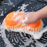 圣莱欧汽车洗车手套单面雪尼尔擦车手套海绵珊瑚绒除尘抹布手套