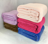 调毯单件秋冬季纯色粉色薄款毛毯珊瑚绒毯子素色法兰绒双人床单空
