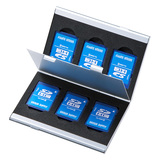 正品日本sanwa名片式铝制小巧SD卡收纳盒 microSD卡盒