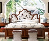 美式软包床双人床欧式布艺床1.8米实木简约高端卧室家具M0121
