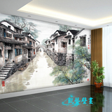 中式古代水墨江南风情壁纸餐厅酒楼客厅沙发电视背景墙纸大型壁画