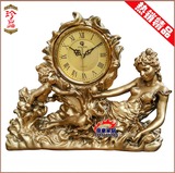 女神时钟仿古欧式座钟创意艺术美式复古客厅台钟表装饰品坐钟