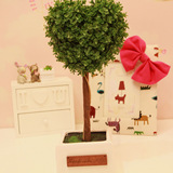 绿色仿真桌面小摆件 创意摆件 爱心小树仿真植物 盆栽情人节礼物