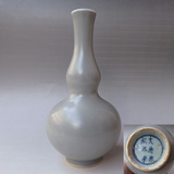 古玩古董全品清代老瓷器葫芦瓶 大清康熙年制民窑精品单色釉花瓶