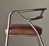 职员新款椅椅子创意欧式简约时尚家用靠背原木钢制固定扶手藤餐椅