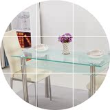 钢化玻璃餐桌小户型吃饭桌4人长方形创意餐桌椅组合6人简约现代