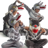 冲冠新款动物造型舞蹈服饰儿童话剧舞台演出服装大灰狼成人表演服
