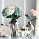 欧式细口镀银玻璃花瓶 简欧风家居饰品样板间软装饰品摆设花器
