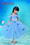 秋季迪士尼灰姑娘同款公主裙女童生日婚纱礼服装儿童连衣蓬蓬裙子
