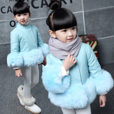 品牌童装2015女童6冬装7新款8韩版9外套10冬季11小女孩12岁皮衣