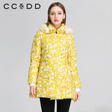 CCDD2015冬装专柜正品新款女装民族风双排扣加厚羽绒服